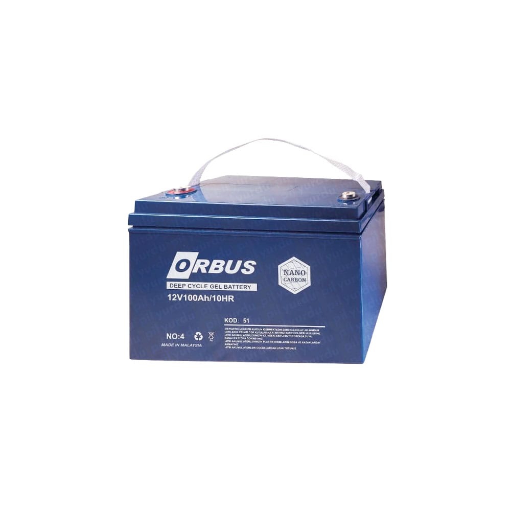Orbus 12 Volt 100 Amper Jel Akü Karbon Jel Akü Derin Döngü