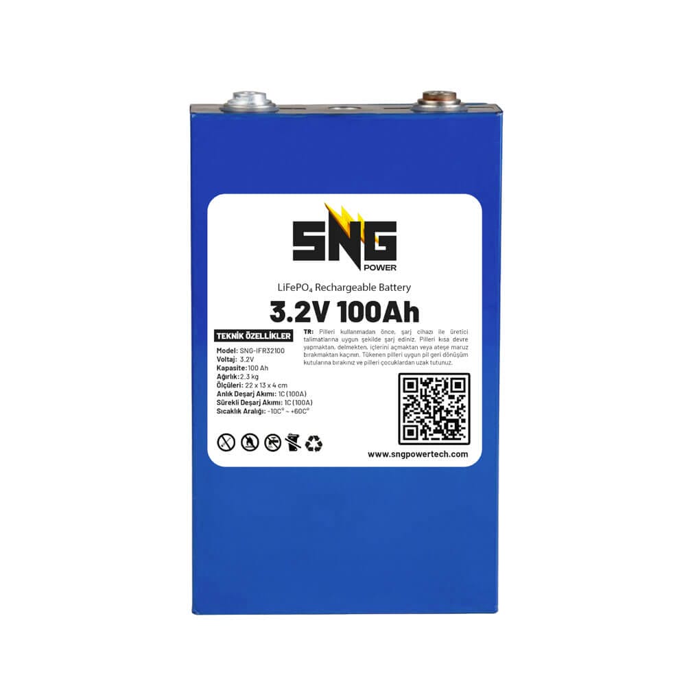 SNG POWER LiFePO4 3.2V 100Ah Prizmatik Pil