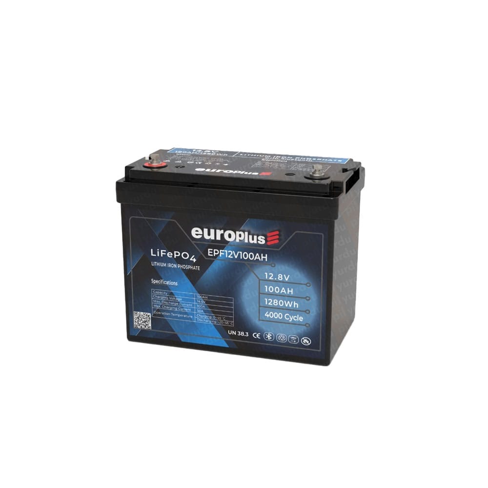 Europlus 12.8V 100 Ah LiFePO4 Akü Smart - 4000 Cycle (EPF12100AH)