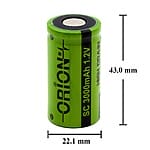 Orion 1.2V Ni-Mh SC 3000mAh Şarj Edilebilir Pil