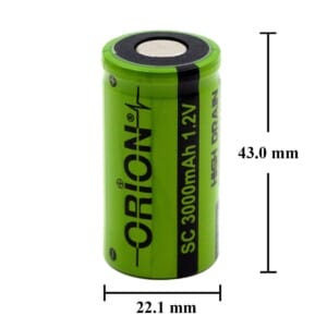 Orion 1.2V Ni-Mh SC 3000mAh Şarj Edilebilir Pil