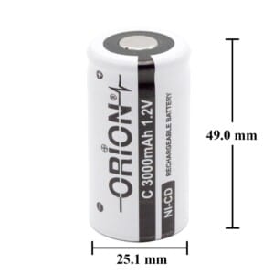 Orion 1.2V Ni-Cd C Orta Boy 3000mAh Şarj Edilebilir Pil - Görsel 3