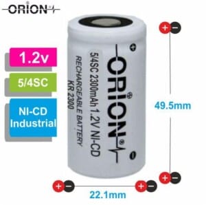 Orion 1.2V Ni-Cd 5/4SC 2300mAh Şarj Edilebilir Pil - Görsel 2