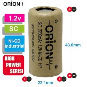 Orion 1.2V Ni-Cd SC 2200mAh Şarj Edilebilir Pil - HP - Görsel 2